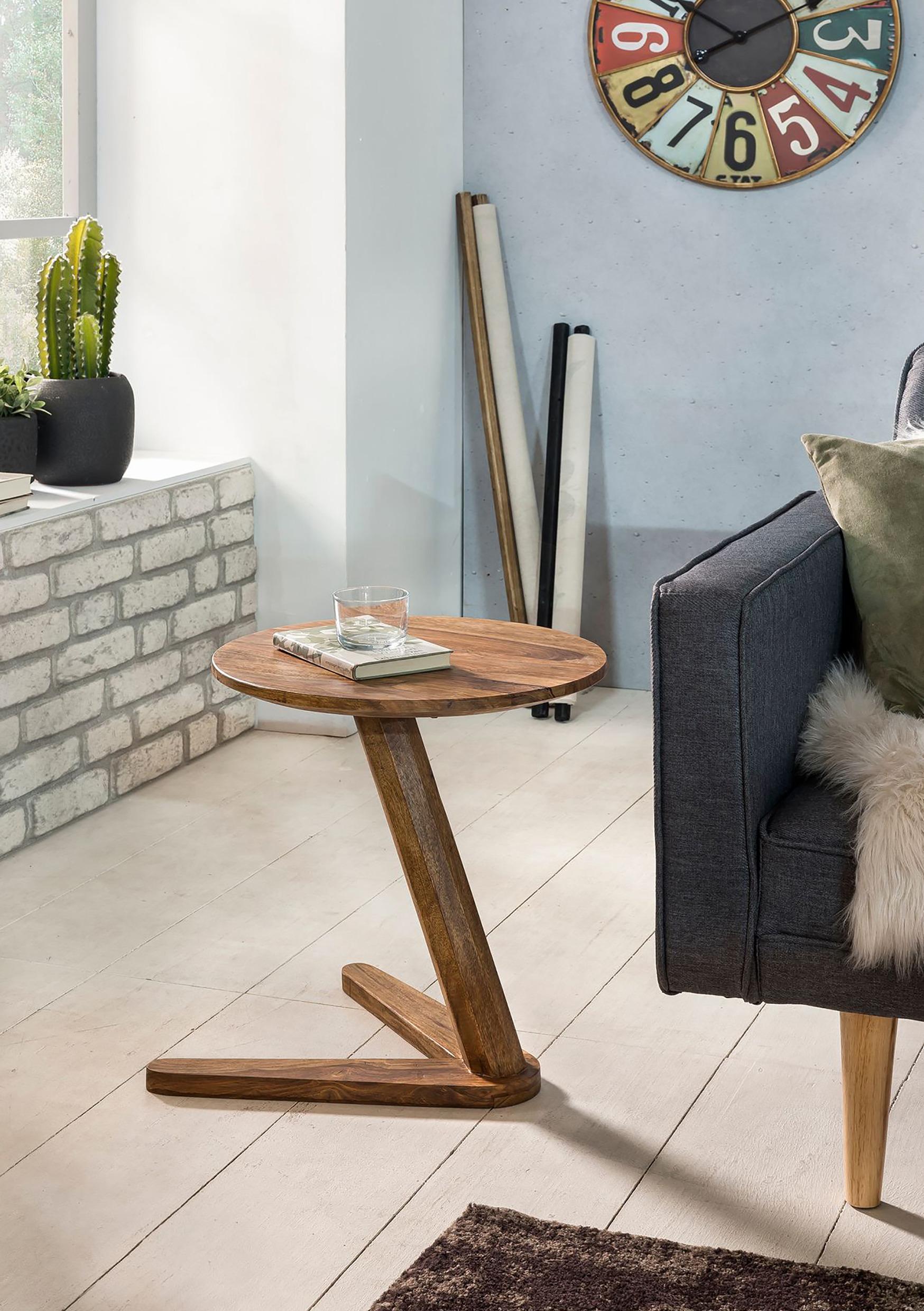 MID.YOU Beistelltisch Sheeshamfarben Echtholz H: 45 cm Boha