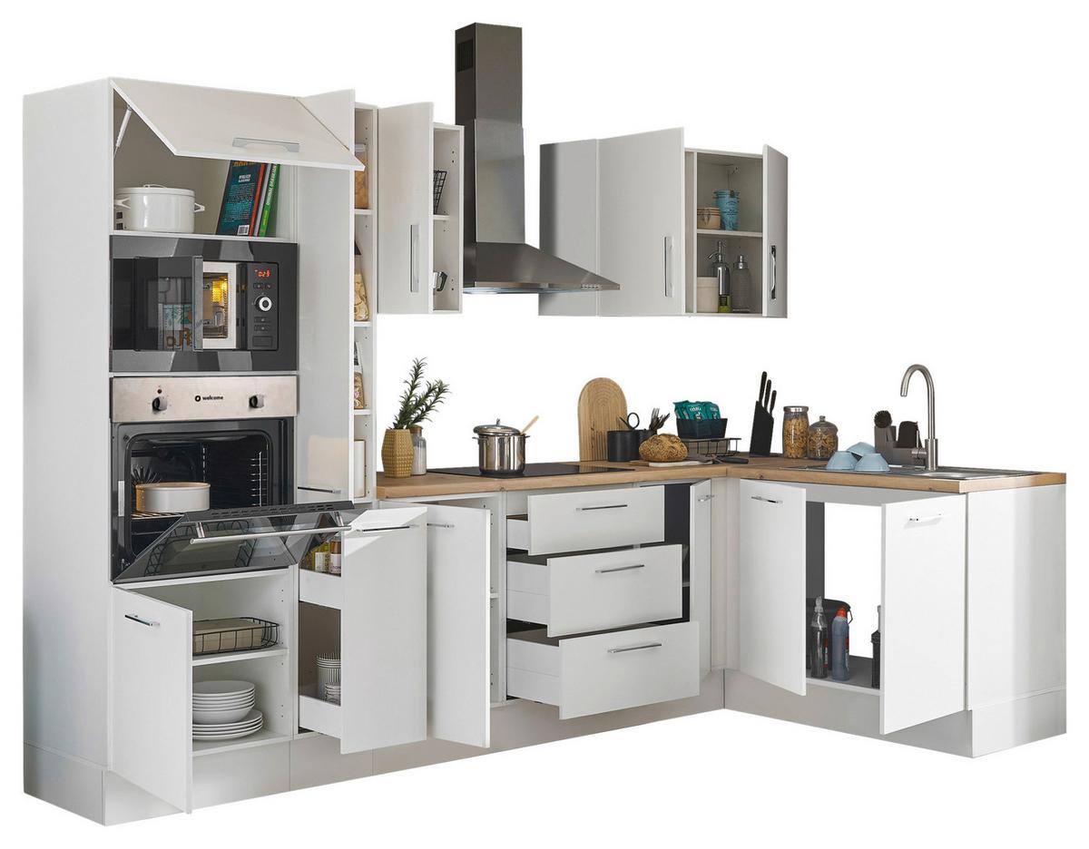 Eckküche Turin Weiß/Eiche Dekor 300x165 cm - Weiß/Eiche Artisan, Basics, Holzwerkstoff (300/165cm) - MID.YOU