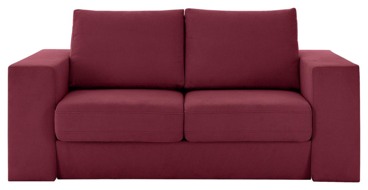 4-Sitzer-Sofa Looks Rot/Beere - Eichefarben/Beere, Design, Textil (252/96/107cm) - LOOKS by W.Joop