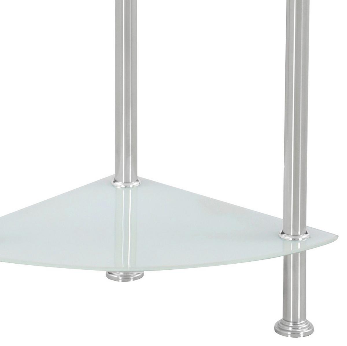 Polc Glare - nemesacél/fehér, Modern, Üveg/fém (30/99/30cm) - Luca Bessoni