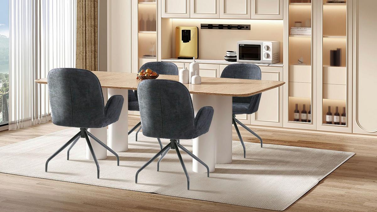 Armlehnstuhl Fria Giga Webstoff dunkelgrau, B: 59cm - Dunkelgrau/Schwarz, KONVENTIONELL, Textil/Metall (59/86/62cm)