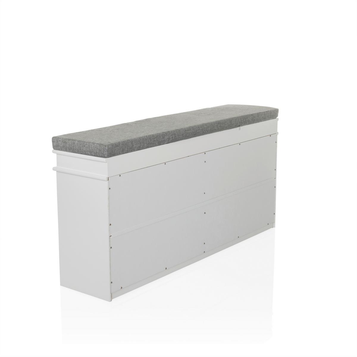 Schuhschrank Estha Grau, Weiß B: 104cm - Weiß/Grau, MODERN, Holzwerkstoff (104/52/24cm) - MID.YOU