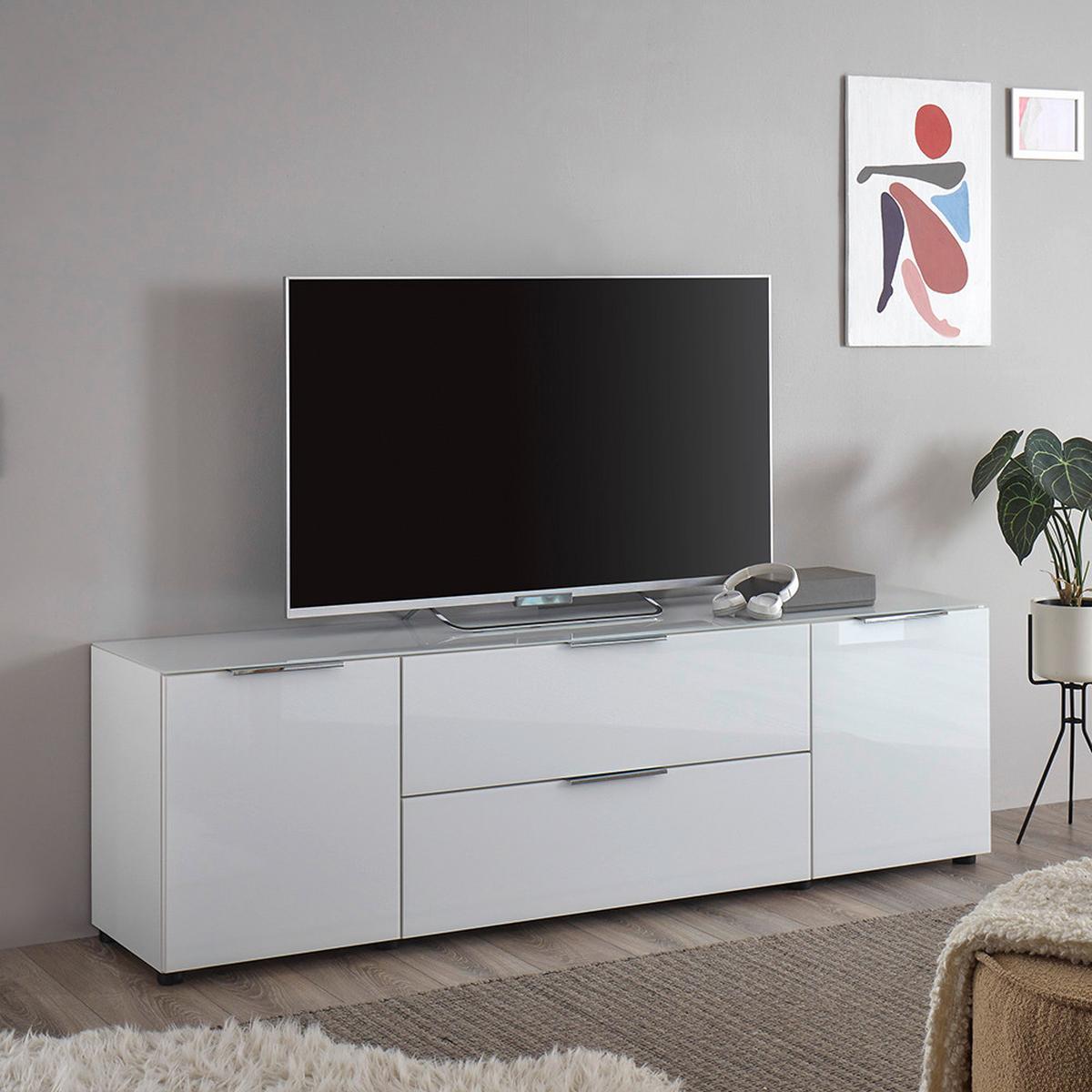 NÍZKA KOMODA SIENA -EXKLUSIV- - čierna/biela, Modern, kov/kompozitné drevo (180/55/40cm) - Mömax