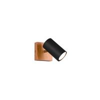 Strahler Spot Marley 1-Flammig verstellbar L: 9 cm - Schwarz, Design, Holz/Metall (9/16/12cm) - Trio Leuchten