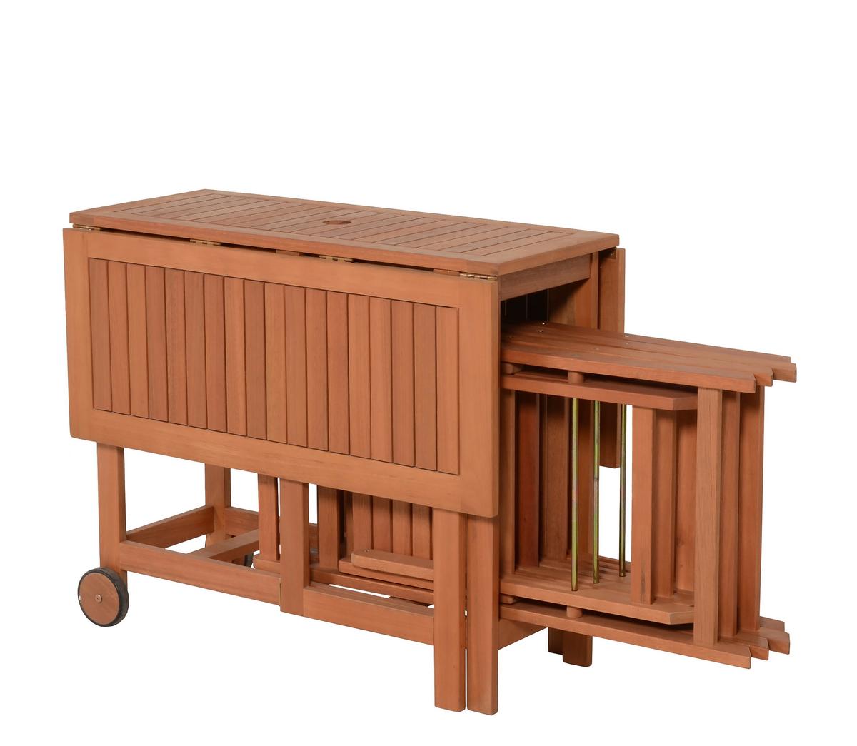 Gartenmöbel Set 7-tlg. Anaheim Eukalyptusholz - Eukalyptusholzfarben/Braun, MODERN, Holz - Gardenson