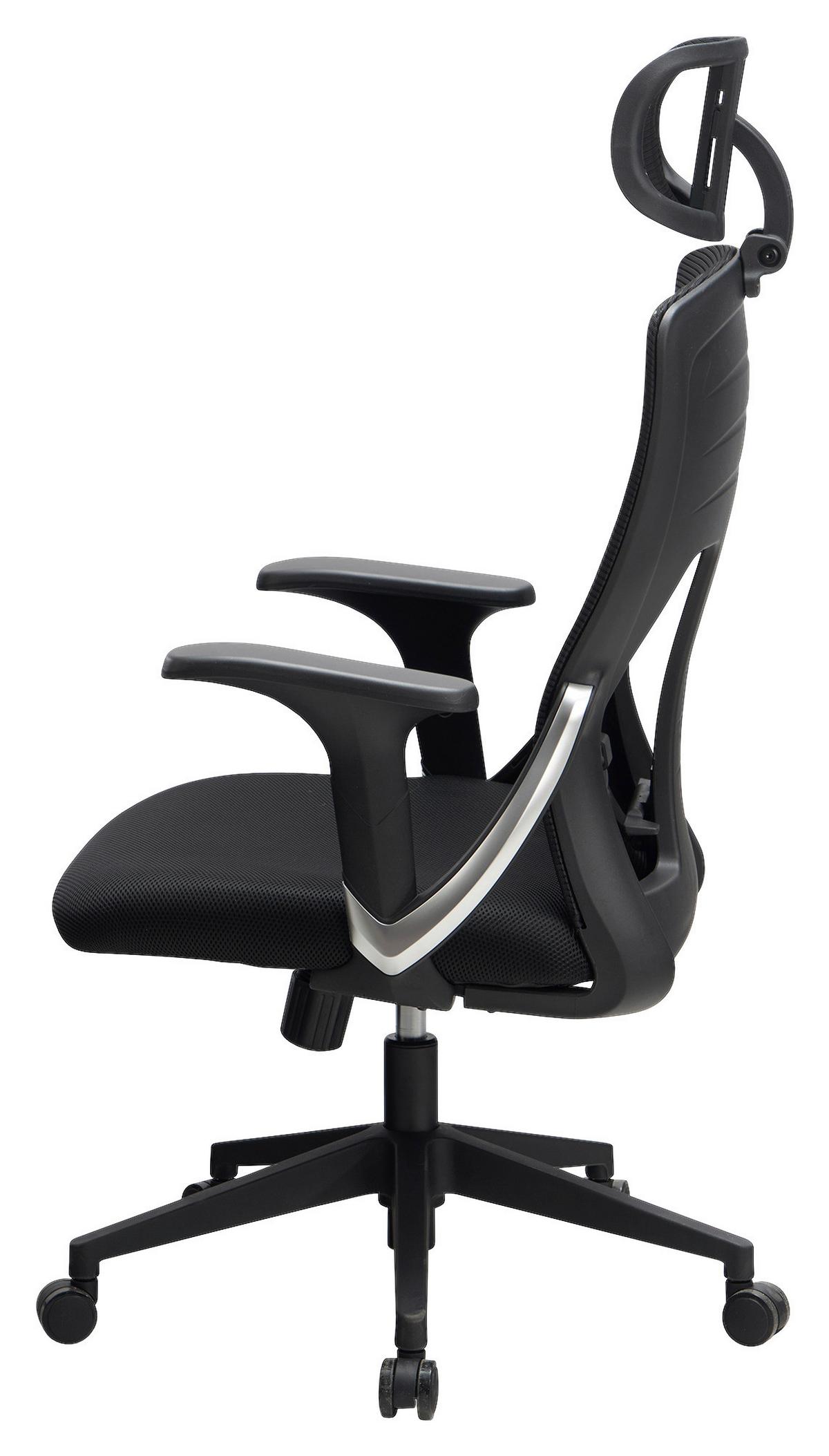 Drehstuhl Schwarz B: 65 Cm - Schwarz, Design, Kunststoff/Textil (65/123/65cm) - MID.YOU