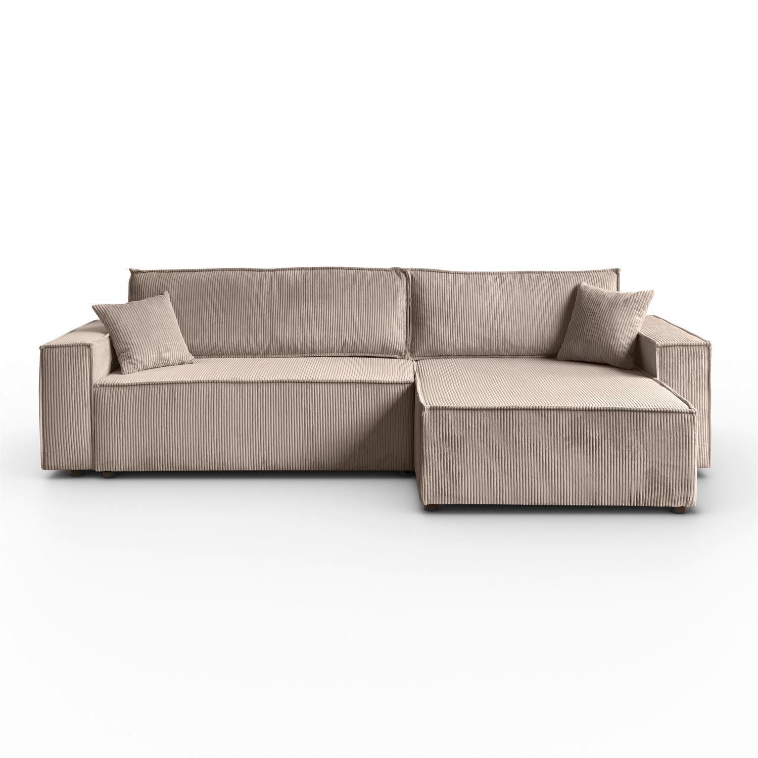 Ecksofa Carlos Xl - Hellbraun, Design, Textil (143/277cm) - P & B