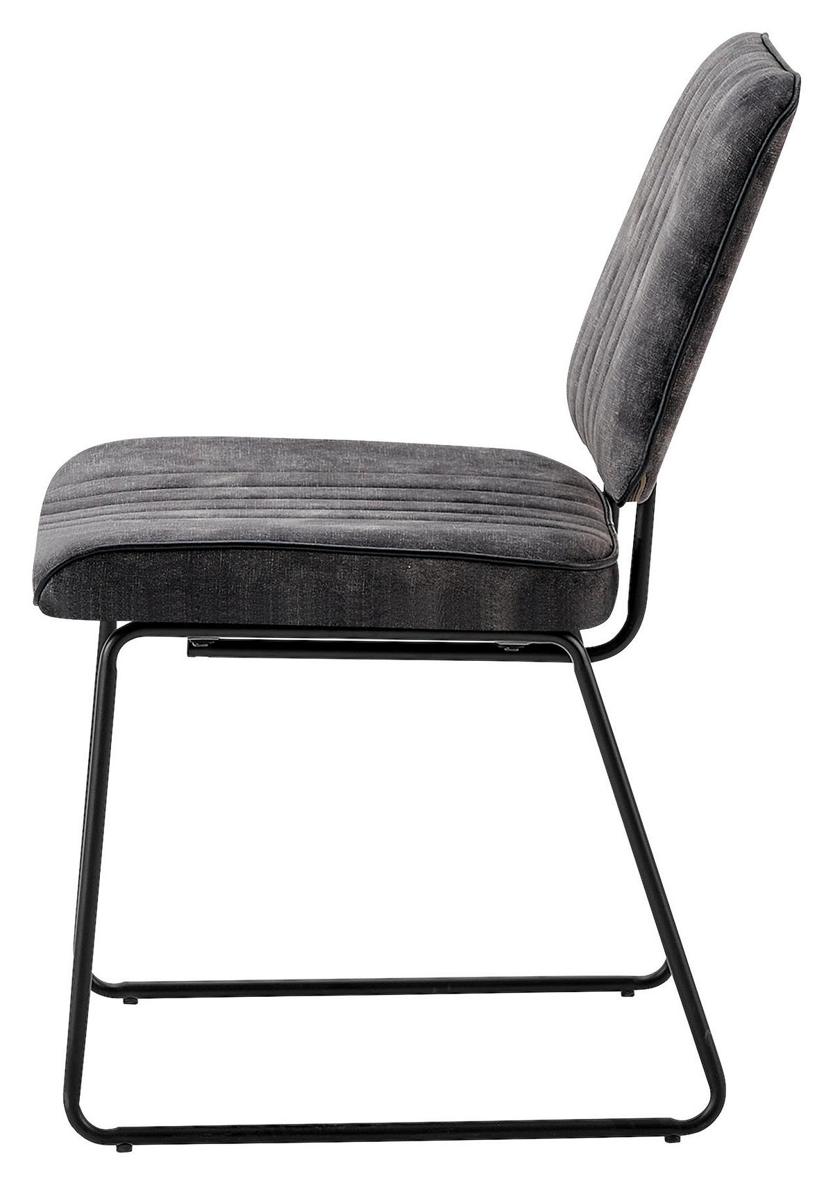 Stuhl-set Liam - Anthrazit/Schwarz, MODERN, Textil/Metall (45/83/61cm) - MID.YOU