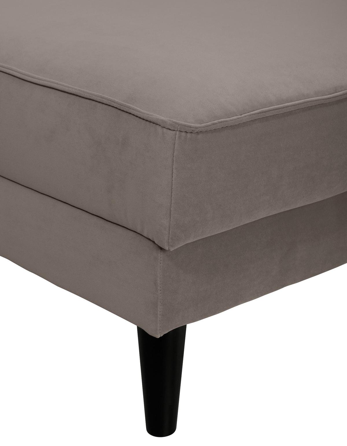Polsterhocker Lumber Jack Taupe Velours - Taupe/Wengefarben, MODERN, Textil (123/45/74cm) - Trendmanufaktur
