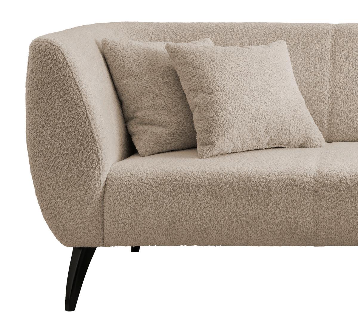 Ecksofa Colori Beige S: 264/160 Cm - Beige/Schwarz, MODERN, Holz/Textil (264/160cm) - MID.YOU