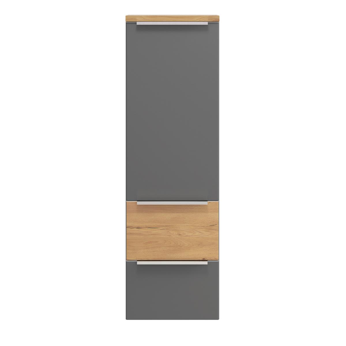 Midischrank Verona Grau/Wildeiche B: 40cm - Wildeiche/Grau, Trend, Holzwerkstoff (40/130/35cm) - Held