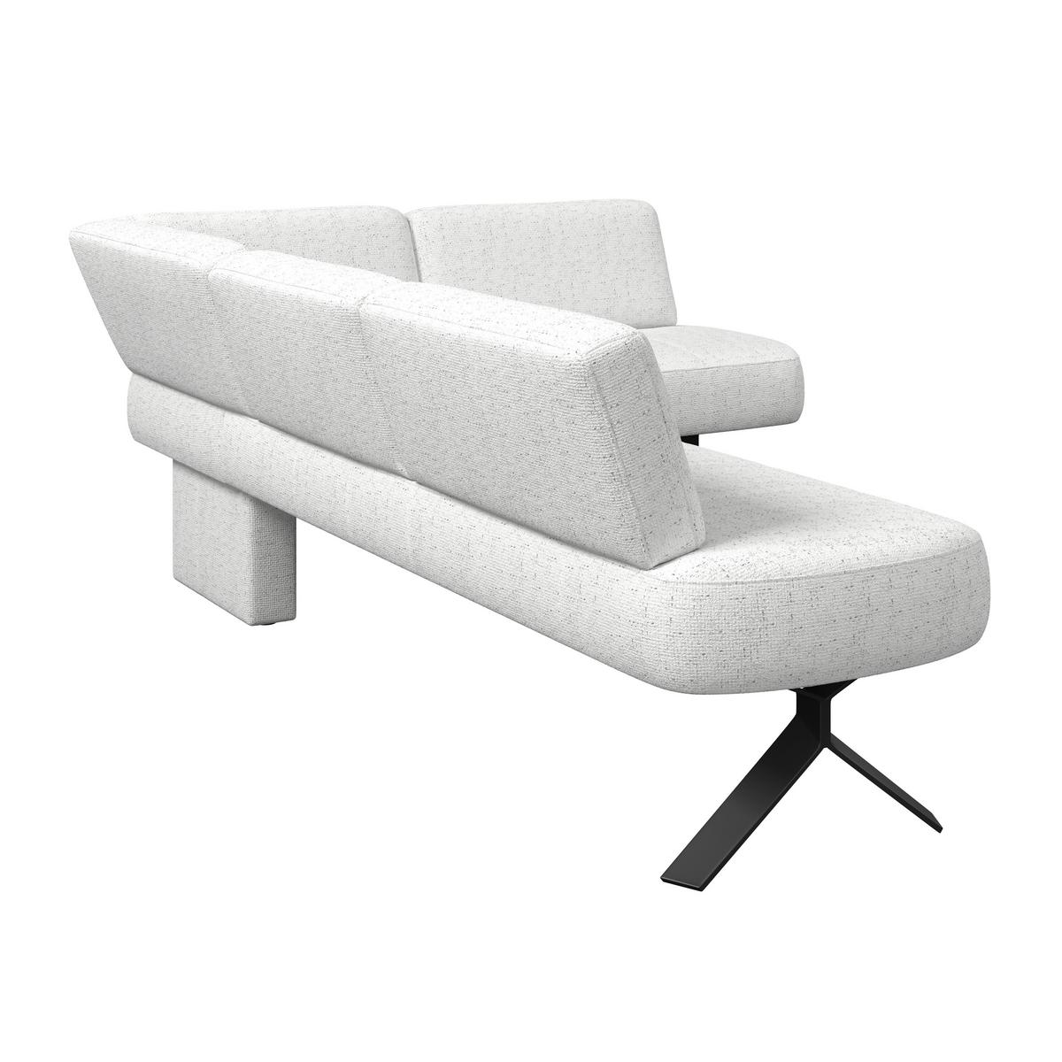 Eckbank weiß/Metallbeine Ulmo 248x176 cm - Schwarz/Weiß, MODERN, Textil/Metall (248/176cm)