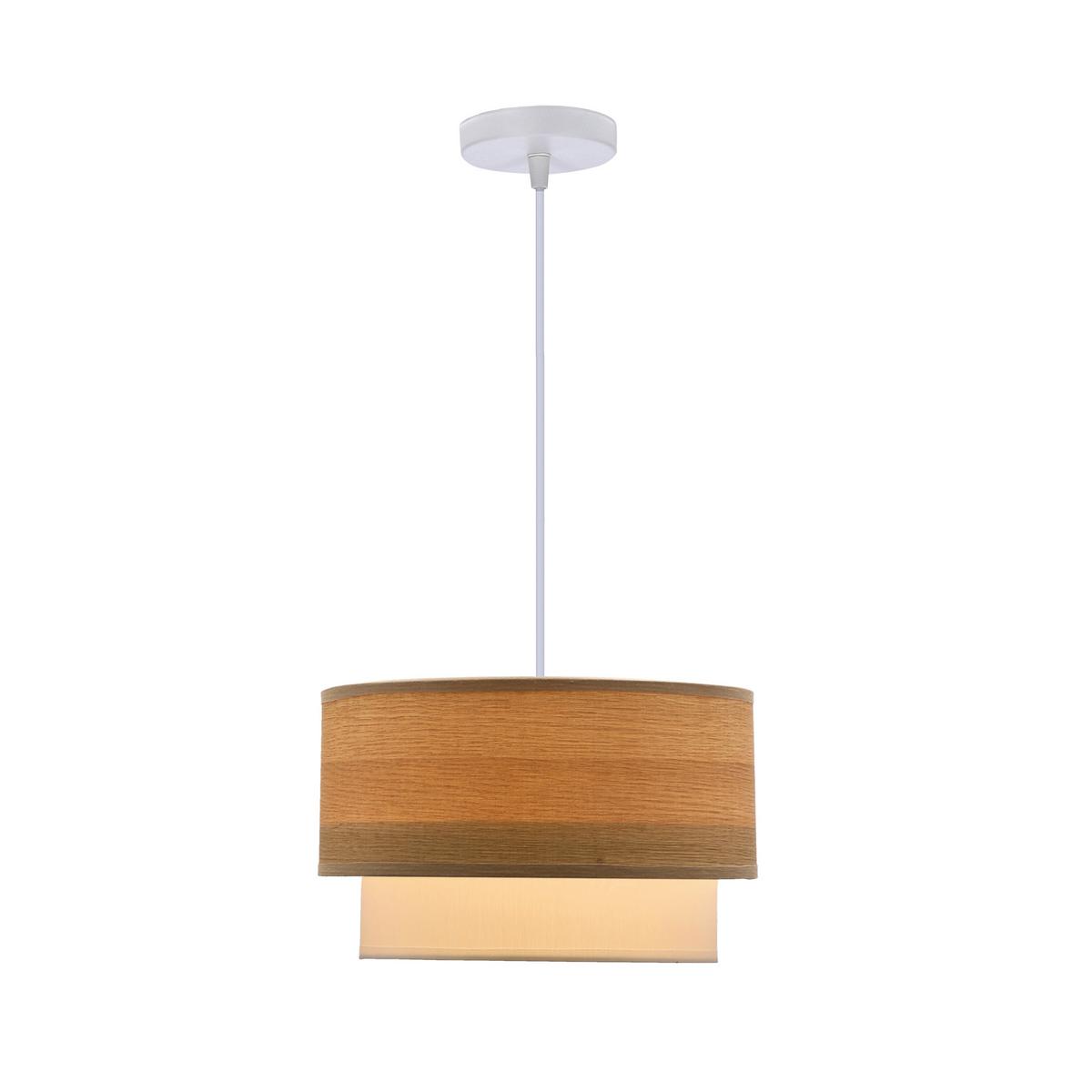 Pendelleuchte 31-21694 Ruben - Eichefarben/Weiß, Natur, Kunststoff/Metall (25/25/115cm)
