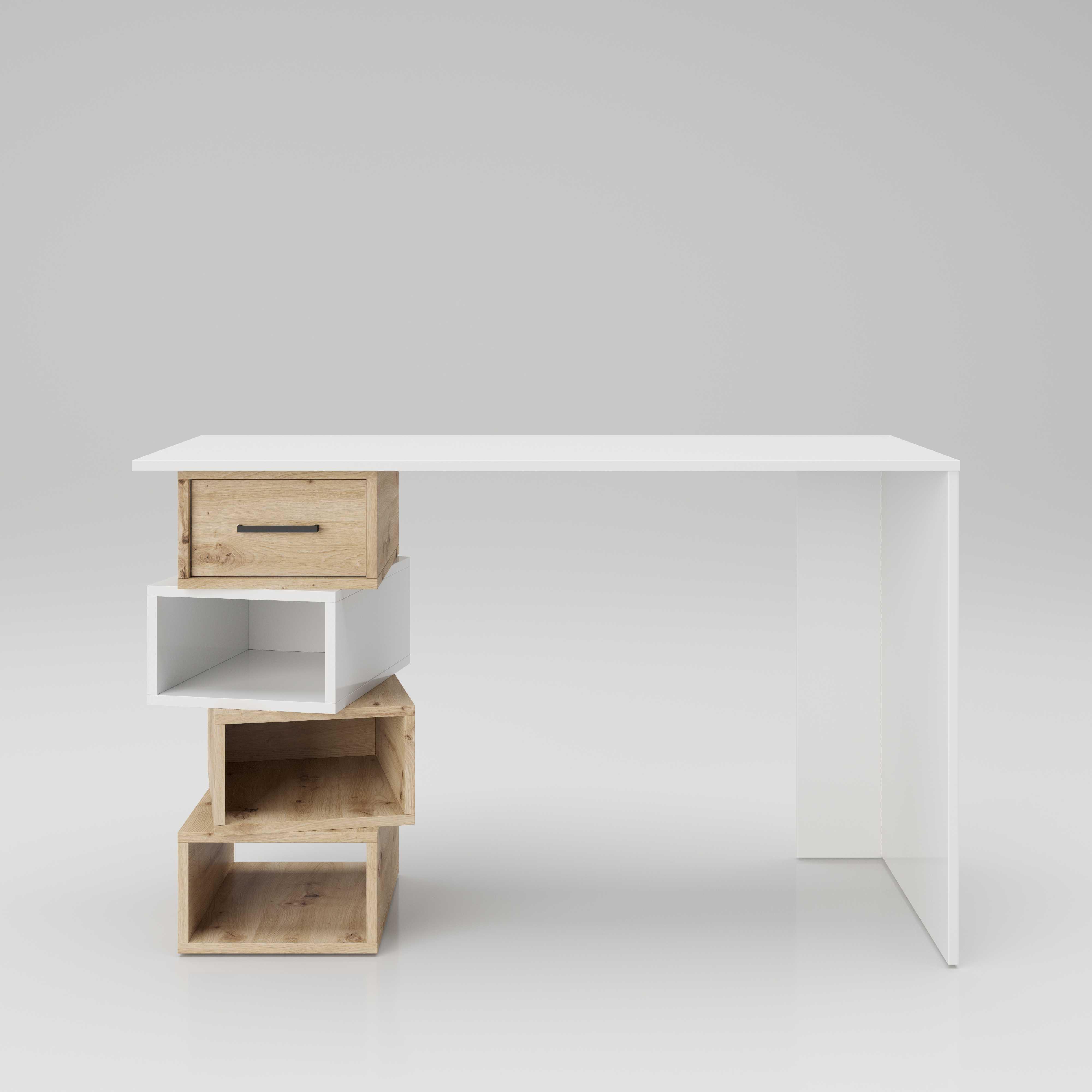 Schreibtisch Monza - Eiche Artisan/Weiß, MODERN, Holz (120/75/55cm) - MID.YOU