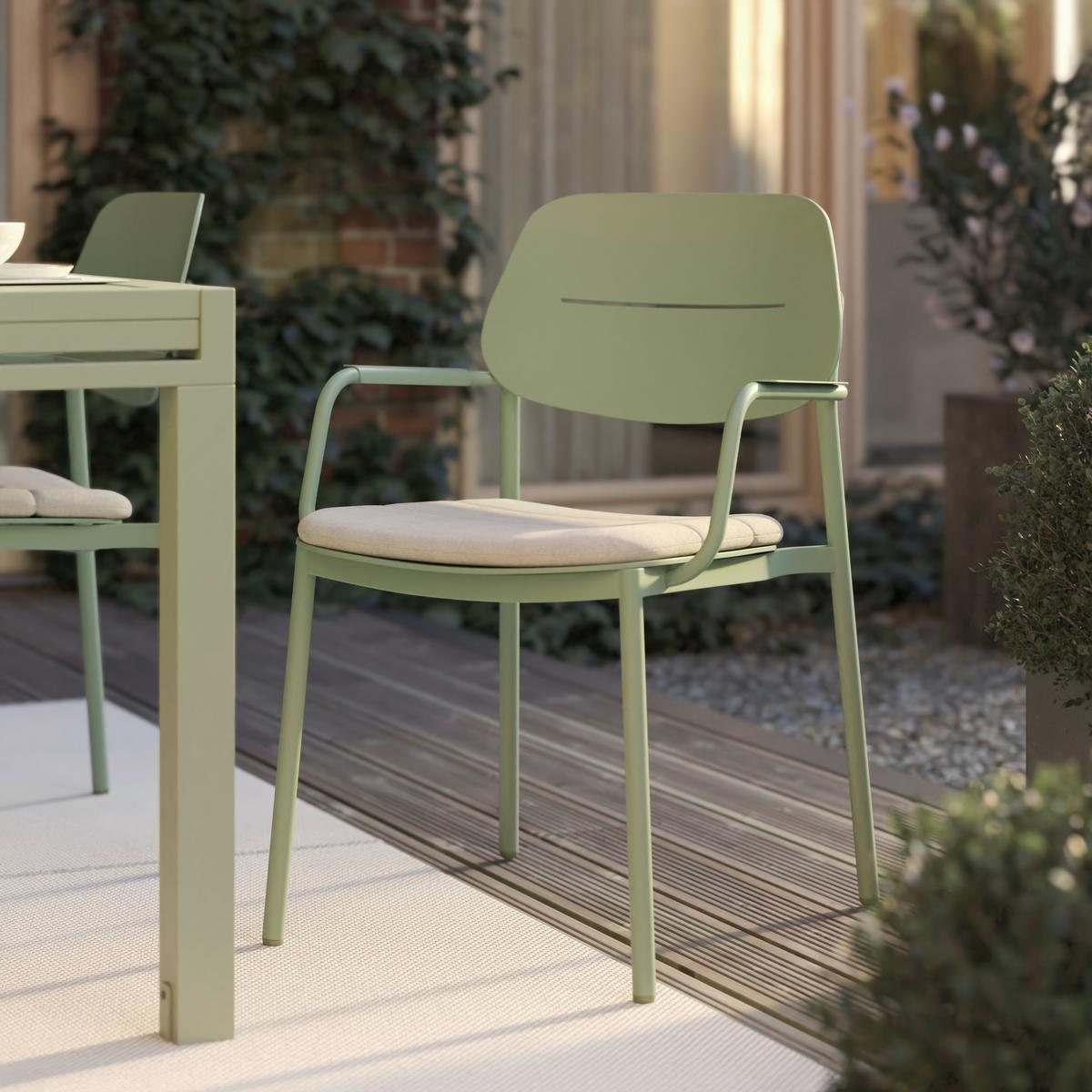 ZAHRADNÍ STŮL VERDE - šalvějově zelená, Moderní, kov (270/76/90cm) - Modern Living