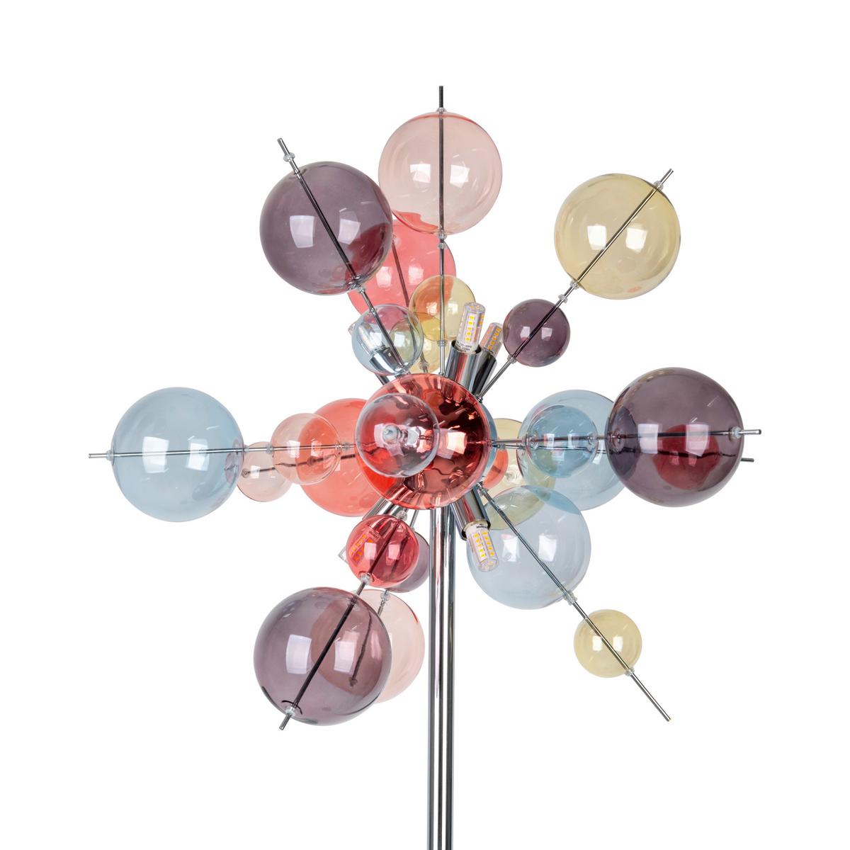 Stehleuchte Farbglas, Chrom - Chromfarben/Multicolor, Design, Glas/Metall (51/169cm) - Näve