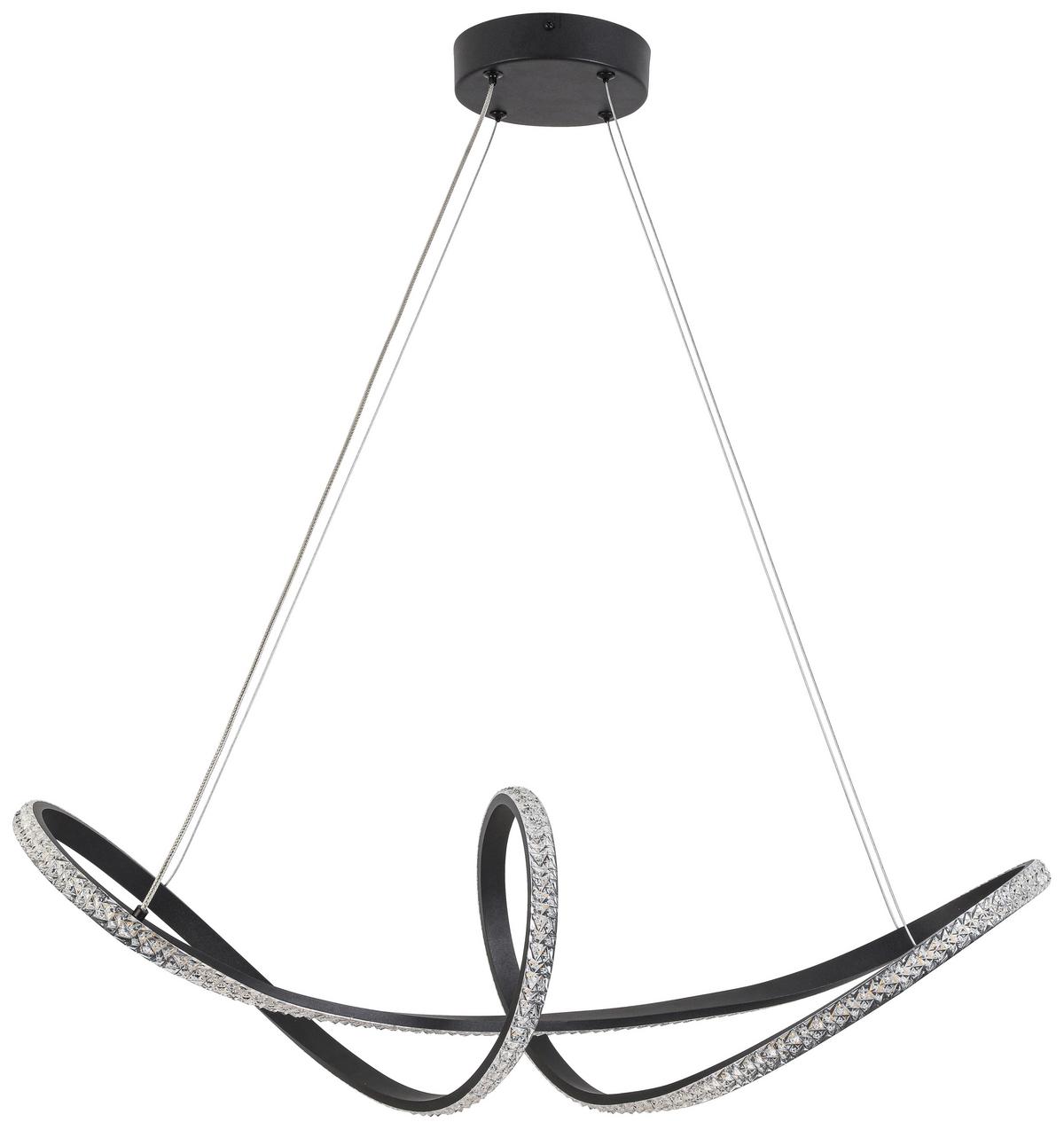 ZÁVESNÉ LED SVIETIDLO HIT - čierna, Modern, kov/plast (74/22/120cm) - Modern Living
