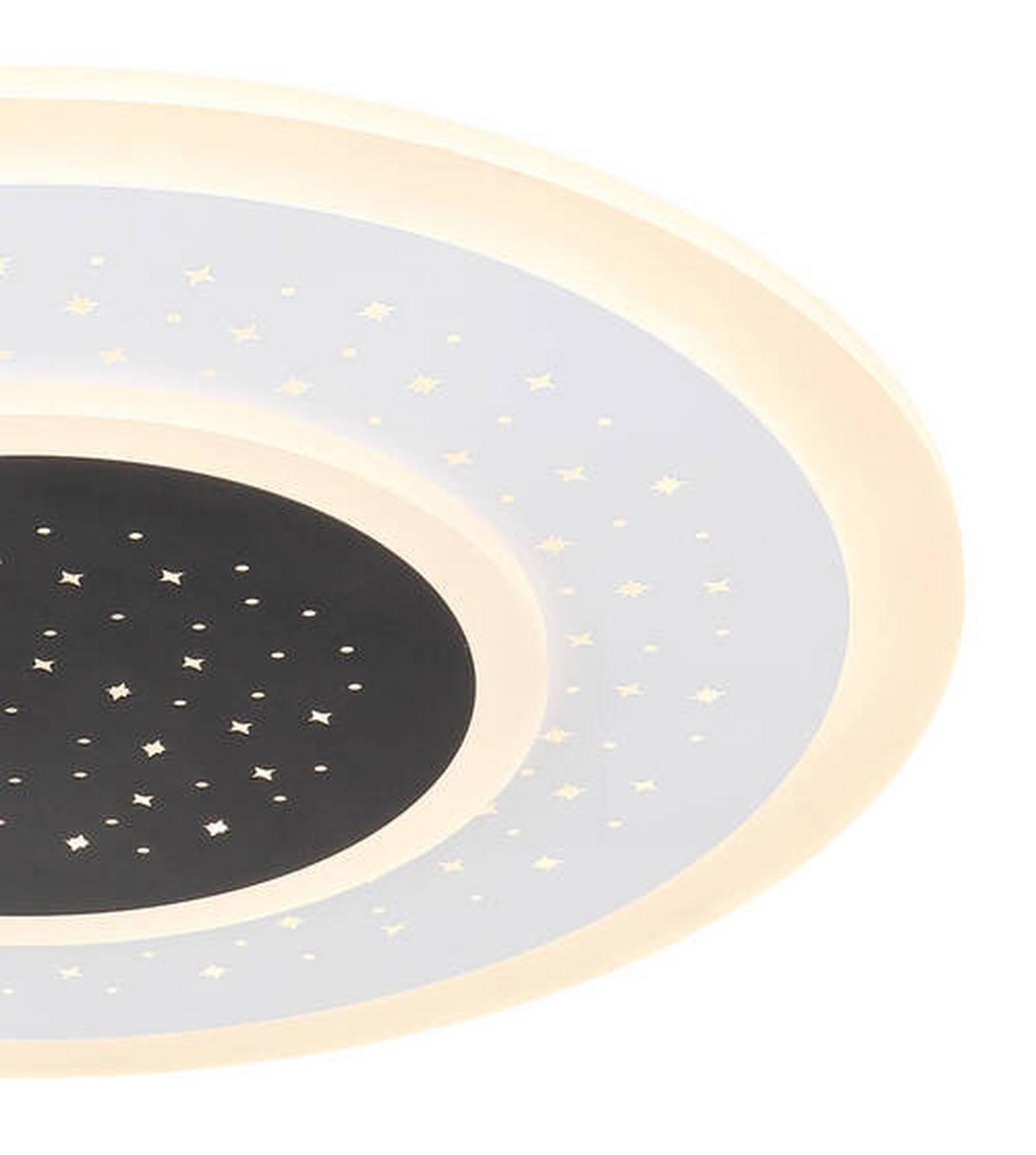 LED-Deckenleuchte 48133-44 - Opal/Schwarz, Design, Kunststoff/Metall (46/5,5cm) - Globo