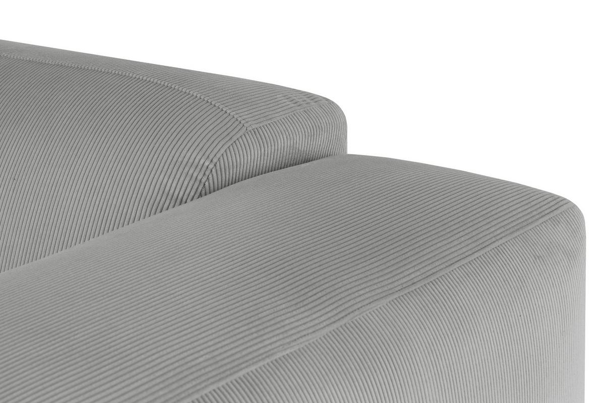 Ecksofa Hannah Hellgrau 200x304 cm - Hellgrau/Schwarz, Design, Textil (200/304cm) - MID.YOU