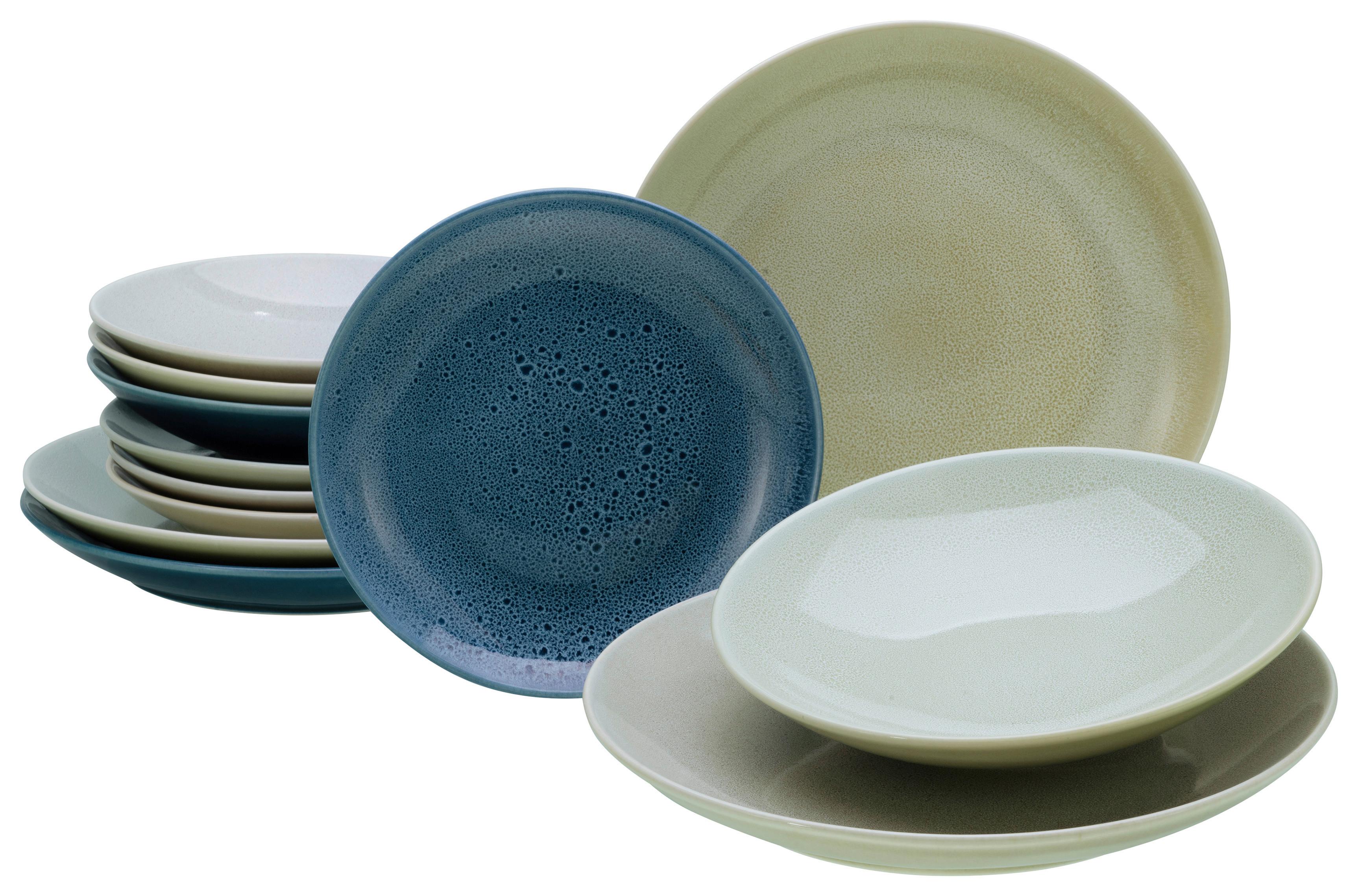 Tafelservice Keramik 4 Personen Geschirr Set - Multicolor, Basics, Keramik - Creatable