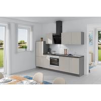 Küchenzeile Win mit Geräte 280 cm Crema / Anthrazit - Anthrazit/Creme, Basics, Holzwerkstoff (280cm) - Express