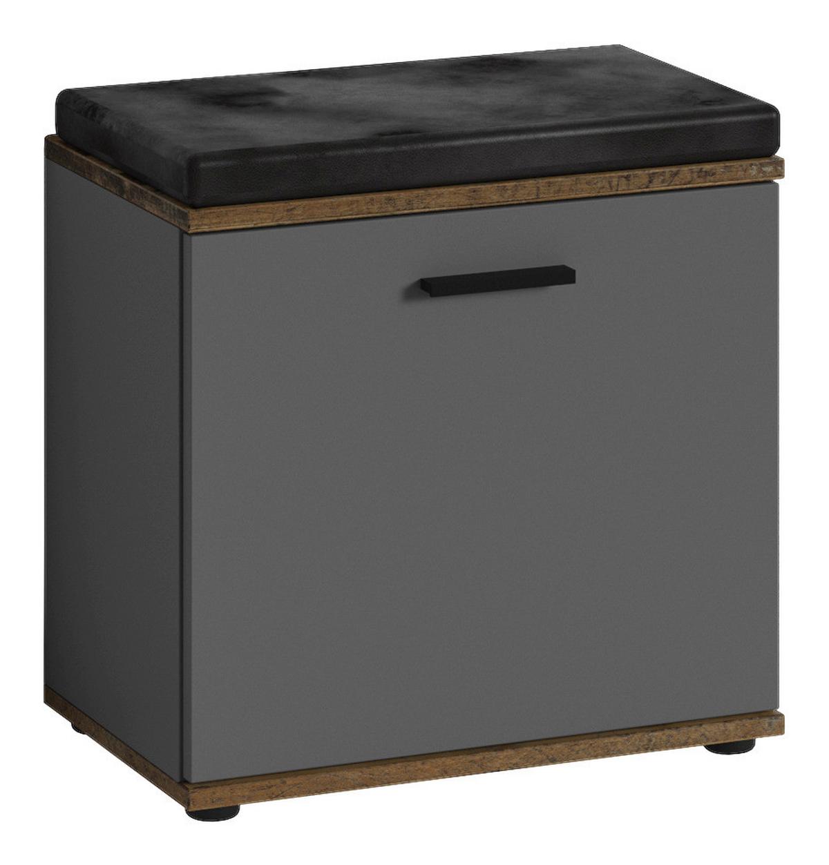 Garderobenbank Jakob Anthrazit/alteiche B: 48,5 Cm - Alteiche/Anthrazit, LIFESTYLE, Holzwerkstoff (48,5/49/30cm) - MID.YOU