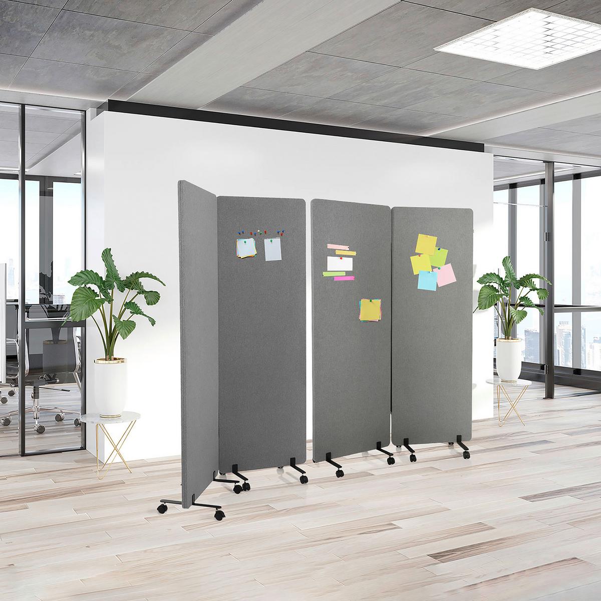 Trennwand Flexmiut - Dunkelgrau, Basics, Kunststoff/Textil (60/177/35cm) - MID.YOU