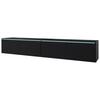 Tv-lowboard B: 180 Cm Schwarz Mit Fischgräte Und Beleuchtung - Schwarz/Grau, Basics, Holzwerkstoff (180/30/33cm) - P & B