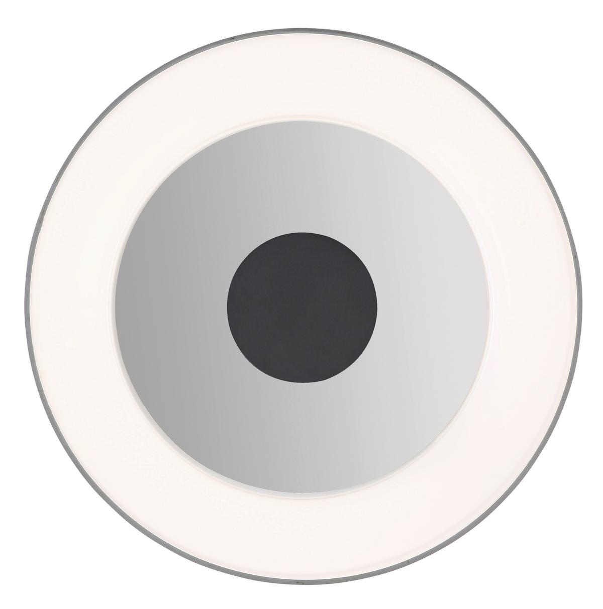 LED-Deckenleuchte 48372-30 - Chromfarben/Opal, Trend, Kunststoff/Textil (46,8/9,8cm) - Globo