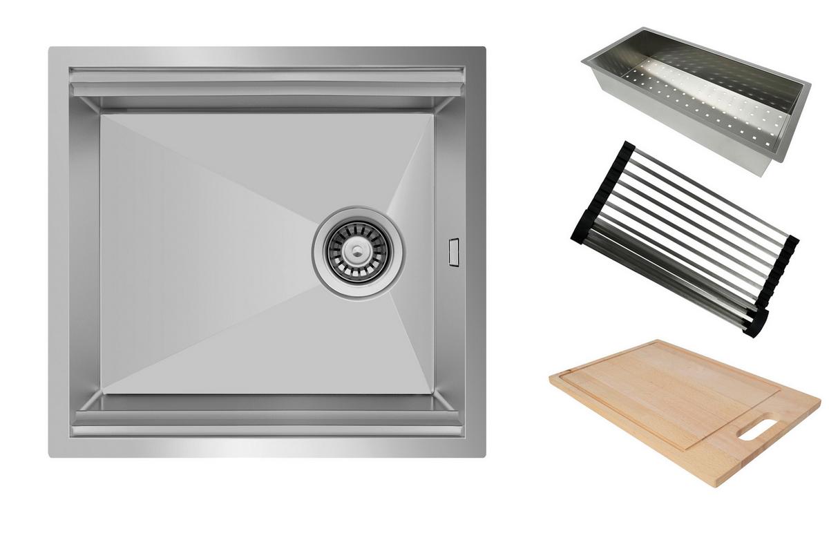 Spüle San Diego Edelstahl 51x25,8 Cm - Edelstahlfarben, Basics, Metall (51/25,8/48,4cm) - Respekta