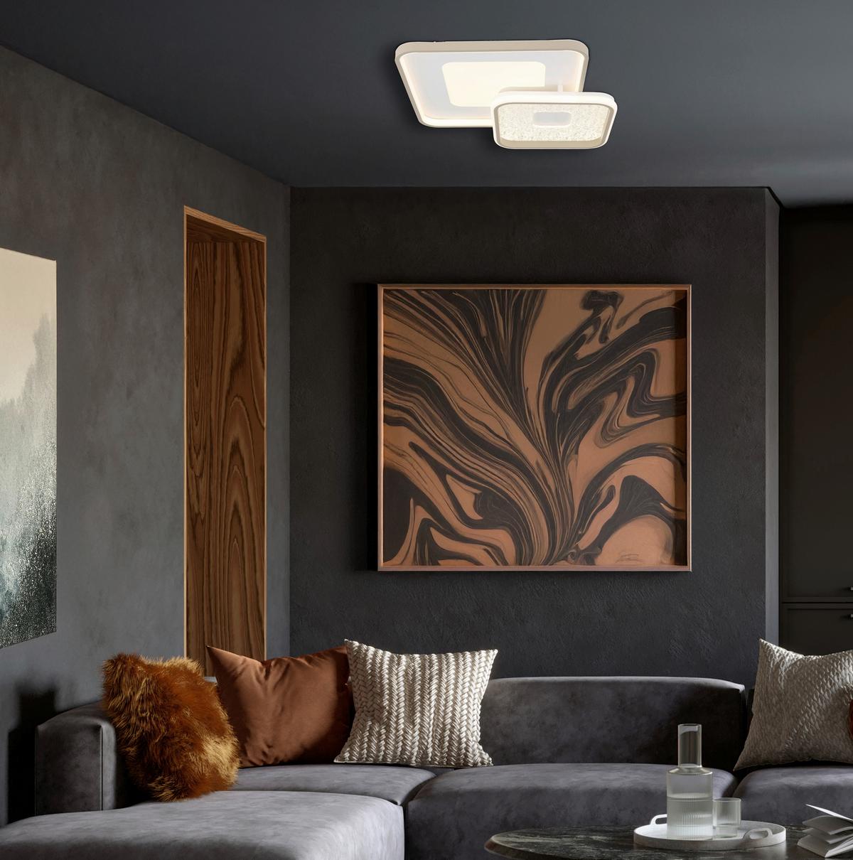 LED-DECKENLEUCHTE CAITLYN - Sandfarben/Opal, Basics, Kunststoff/Metall (50/950/9cm) - Luca Bessoni