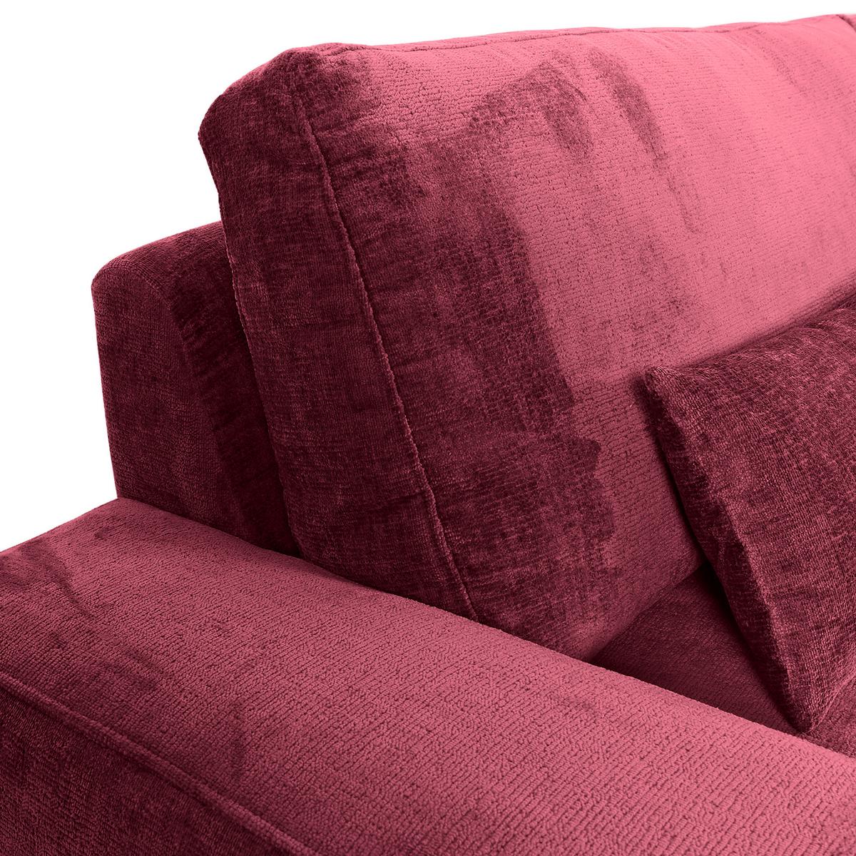 Bigsofa Mezino B: 282 cm Bordeaux Chenille - Bordeaux/Schwarz, KONVENTIONELL, Textil (282/73/115cm) - MID.YOU