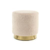 Pouf Plüsch Goldfarben/Beige D/H: ca. 35x35 cm - Beige/Goldfarben, Basics, Textil/Metall (35/35/35cm) - Kayoom