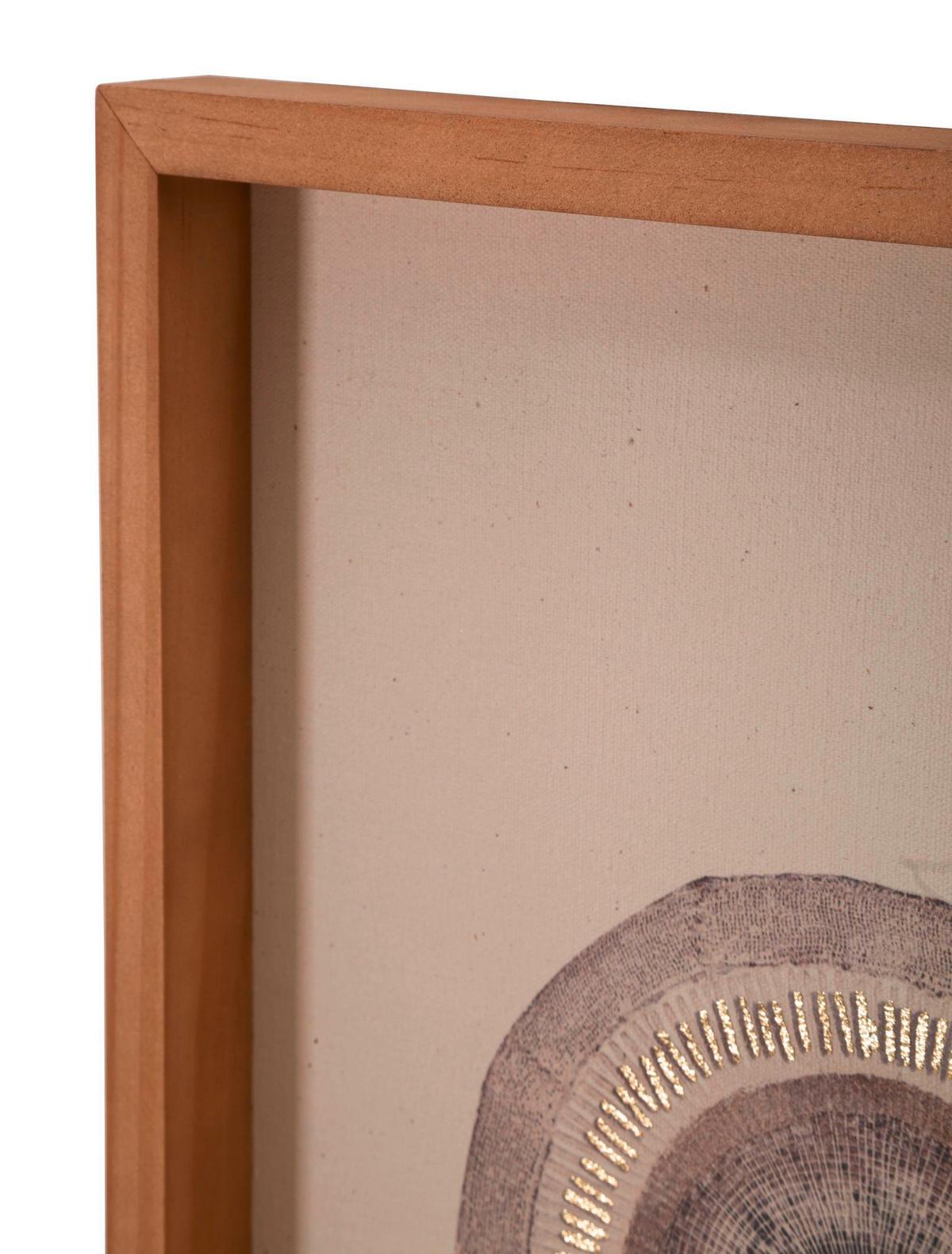 Wanddeko Circly With Ap Beige, Braun B: 45 cm - Beige/Braun, Basics, Holzwerkstoff/Textil (45/60/3.2cm)