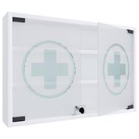 Medizinschrank Hustila Weiß B: 60 Cm - Weiß, MODERN, Glas/Holzwerkstoff (60/40/10cm) - MID.YOU