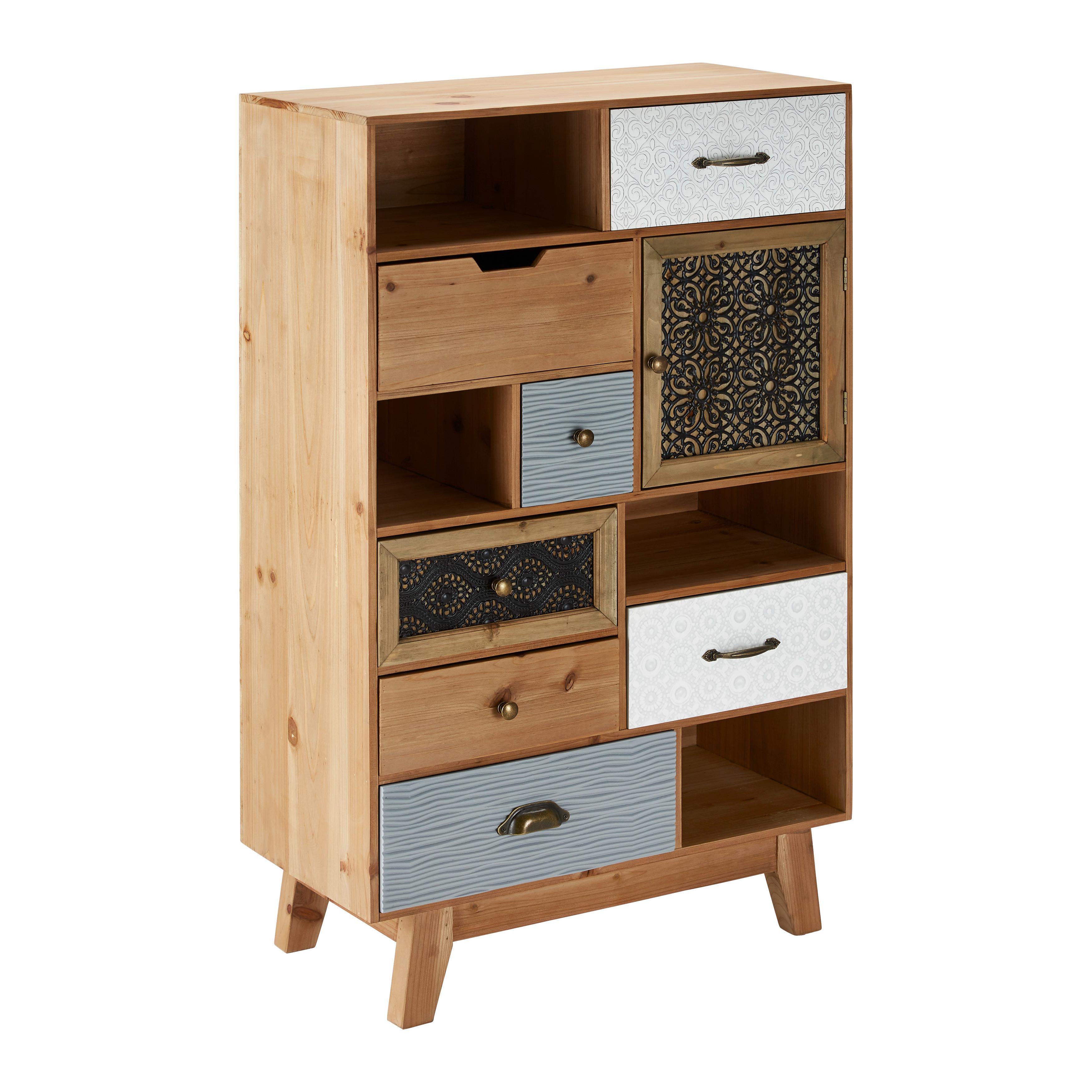 Komoda FRAME - barvy borovice/černá, Moderní, dřevo (68/112/34cm) - Modern Living