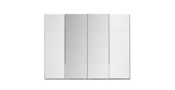 Schwebetürenschrank M. Spiegel 271cm Bensheim, Weiß - Klar/Eichefarben, MODERN, Holzwerkstoff (271/211/62cm) - James Wood