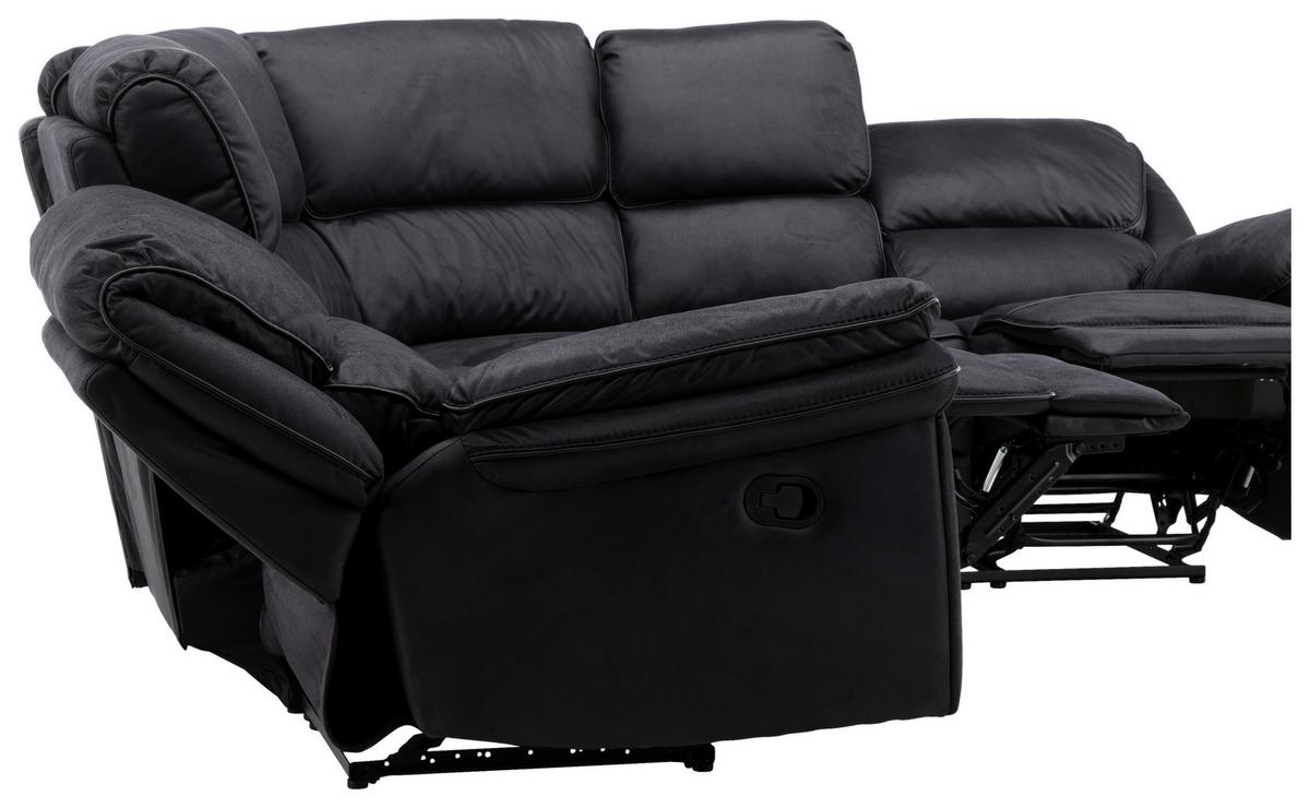 Ecksofa Saranda - Schwarz, Design, Textil (338/338cm) - Livetastic