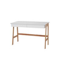 Schreibtisch Naturfarben, Weiß L: 120cm - Naturfarben/Weiß, Design, Holz/Holzwerkstoff (120/60/77cm) - Livetastic