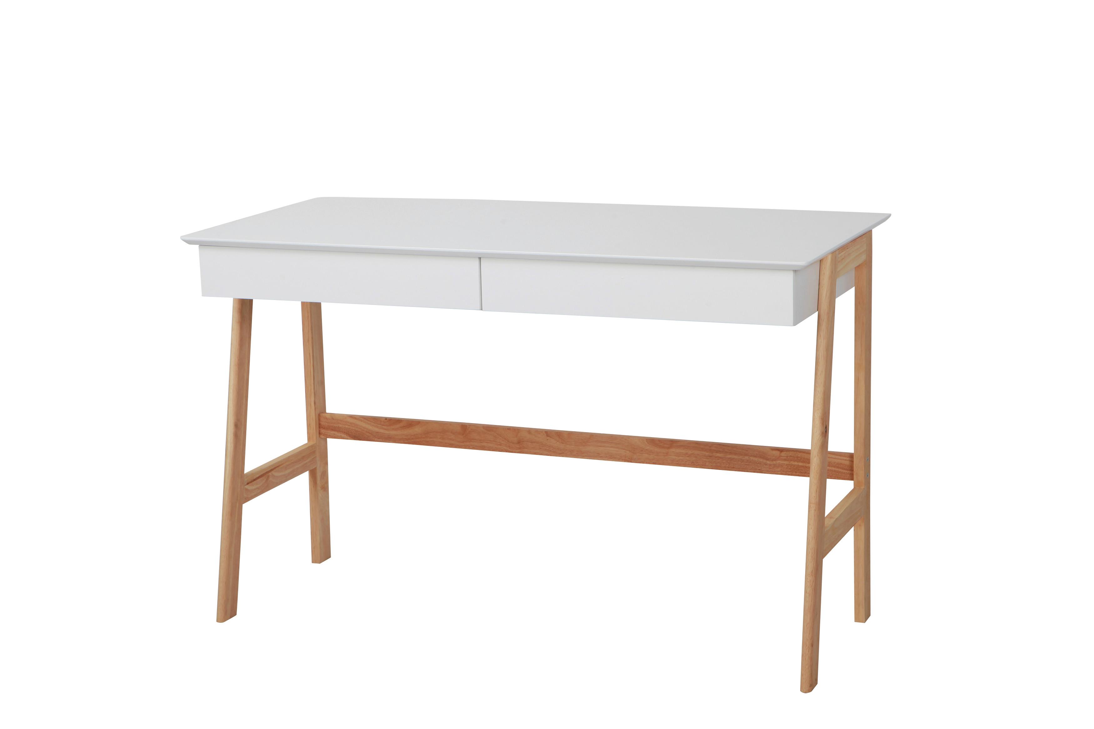 SCHREIBTISCH Naturfarben, Weiß L: 120cm
