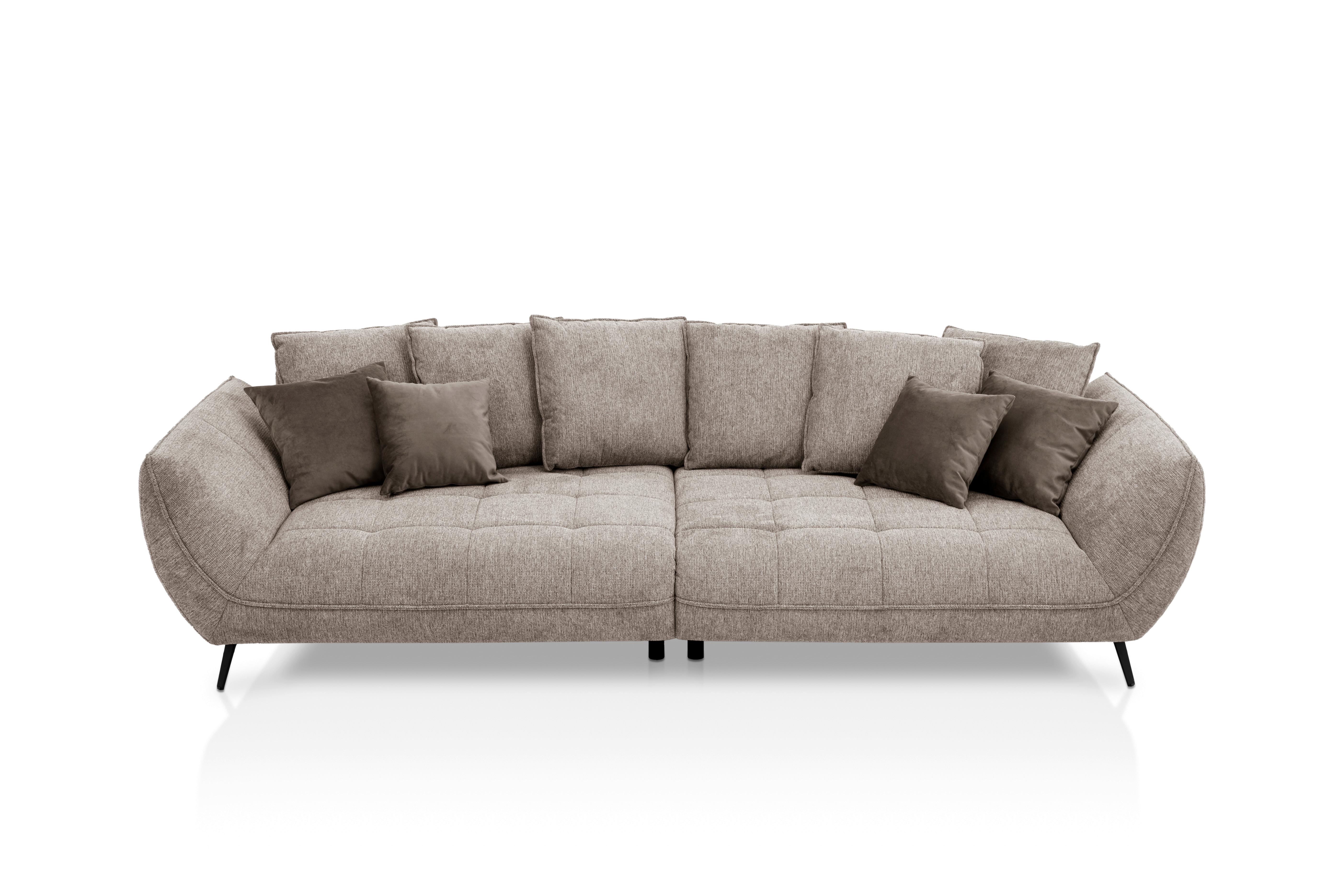 Bigsofa Triton Taupe B: 311 cm - Taupe/Schwarz, Design, Textil (311/95/130cm) - Livetastic
