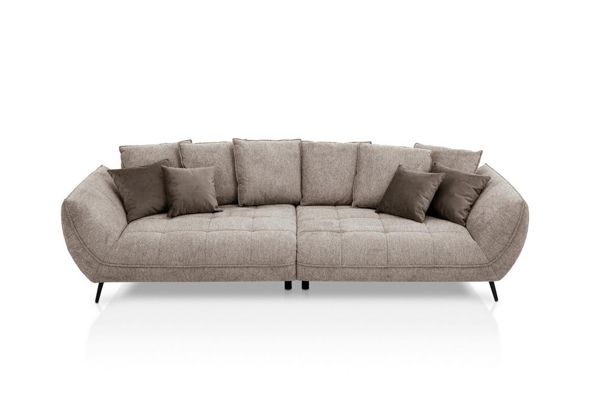 Bigsofa Triton Taupe B: 311 Cm - Taupe/Schwarz, Design, Textil (311/95/130cm) - Livetastic