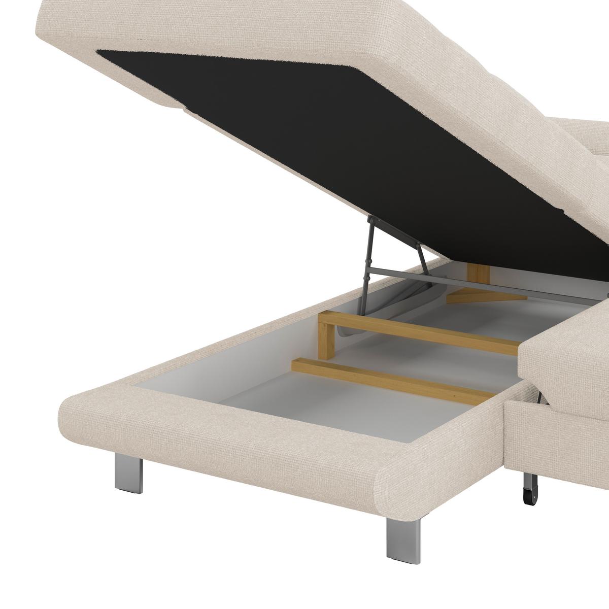 Ecksofa mit Schlaffunktion & Bettkasten Savona Perlmutt - Perlmutt, MODERN, Textil (230/270cm) - Ondega