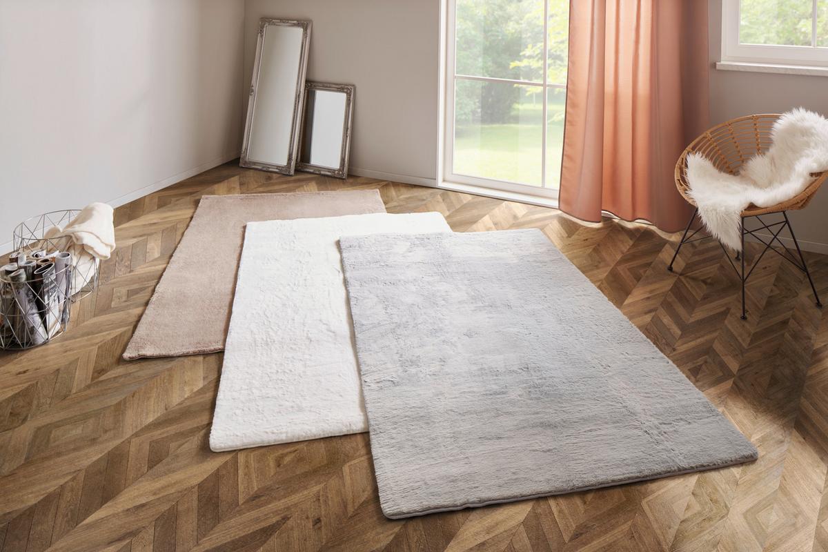 Fellteppich Beige Kosmo 80x150 cm, Webpelz - Beige, MODERN, Textil (80/150cm) - Luca Bessoni