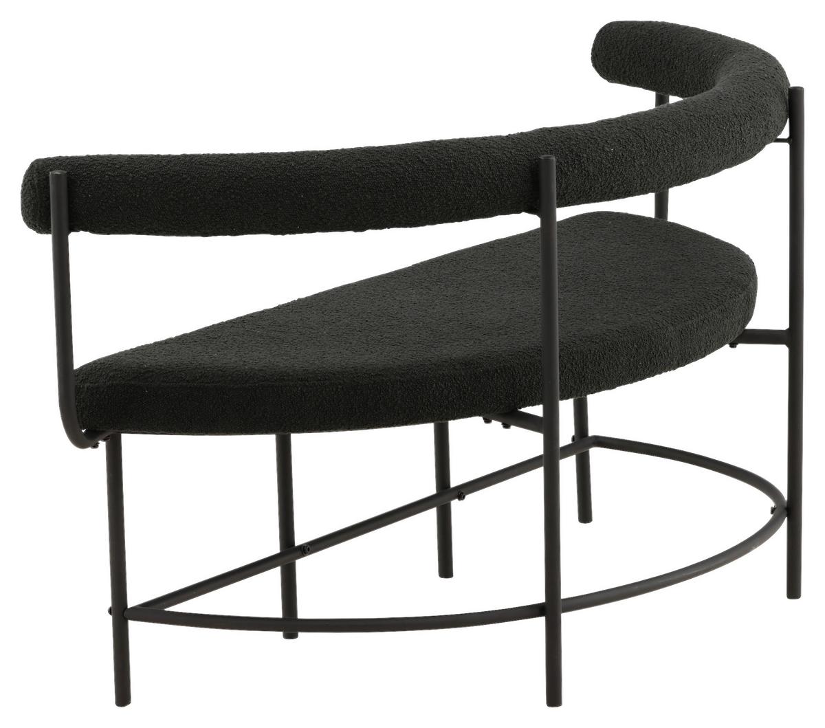 Sitzbank Stallhagen - Schwarz, Design, Textil/Metall (165/75/51cm) - Livetastic