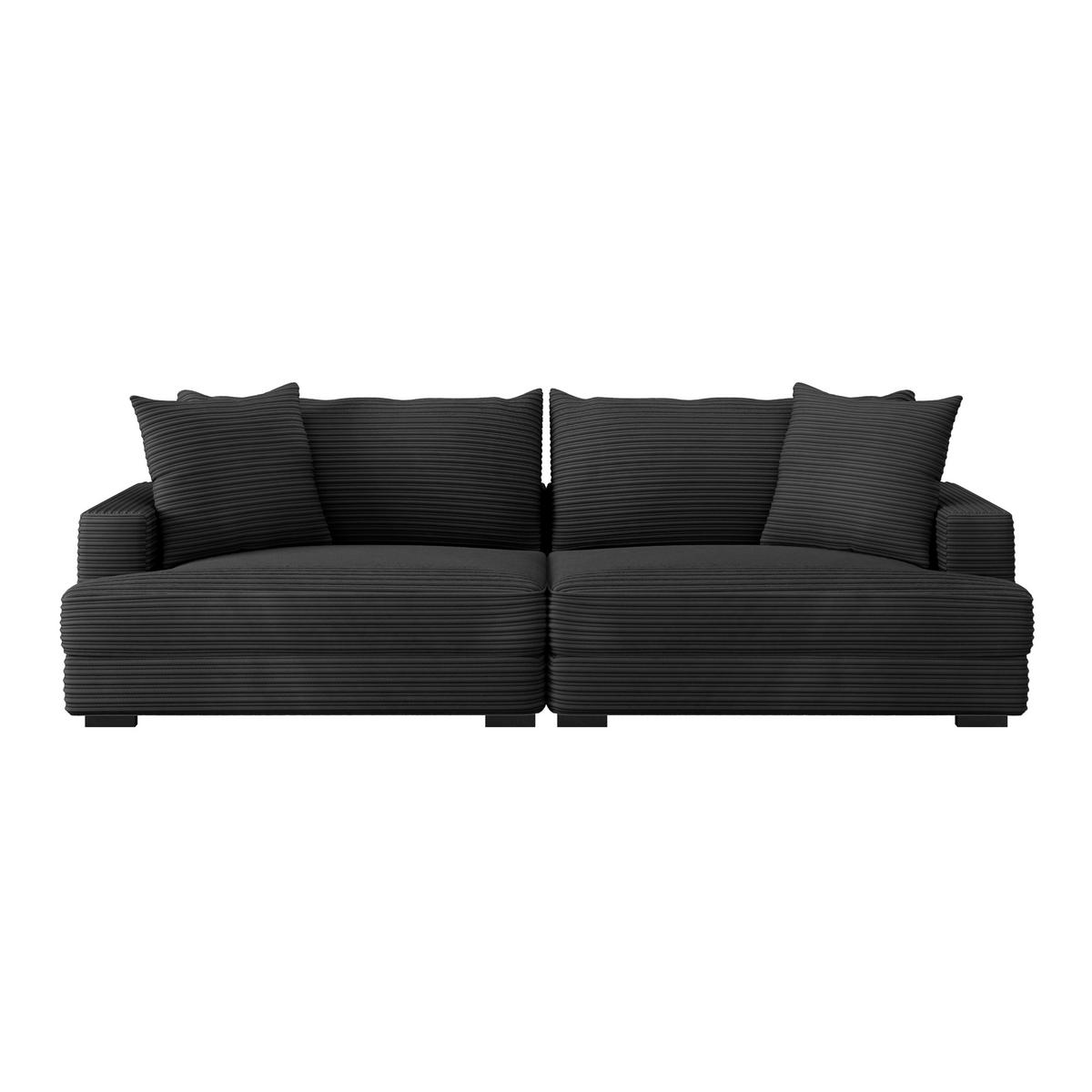 Megasofa Pelle-Megasofa - Wengefarben/Schwarz, Trend, Textil (261/124cm) - Luca Bessoni