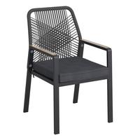 Gartenstuhl Daniela - Dunkelgrau/Eichefarben, MODERN, Textil/Metall (55/90/67cm) - Beldano