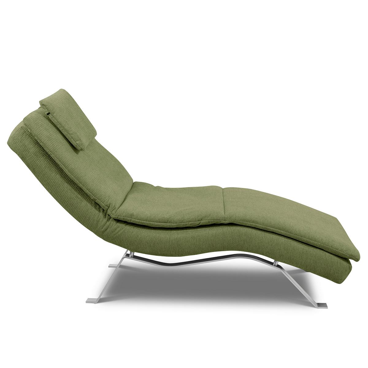 RELAXLIEGE Grün B: 65 cm - Silberfarben/Grün, Design, Textil (65/95/171cm) - Celina Home