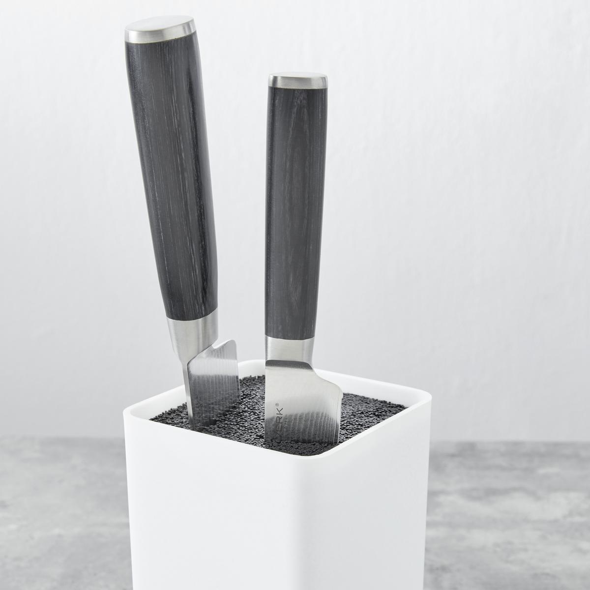 Messerblock Weiß Square 22,8x10,7x10,7 cm, Kunststoff - Weiß, MODERN, Kunststoff (22,8/10,7/10,7cm) - Echtwerk