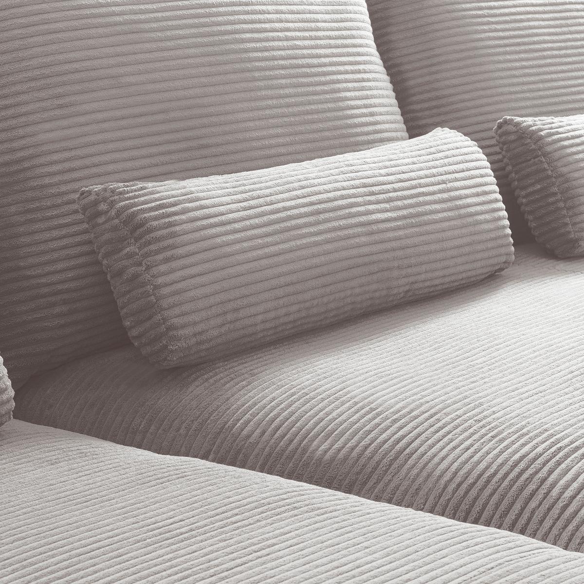Ecksofa Berlin Cord Hellgrau 172x313 cm - Hellgrau/Schwarz, Design, Textil (172/313cm) - P & B